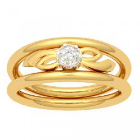 14KT Yellow Gold Diamond Hoop Earrings